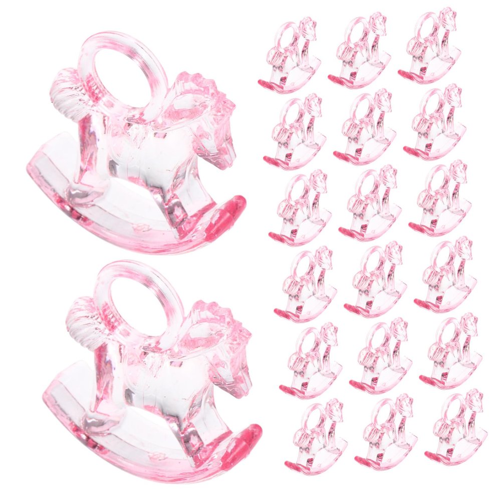 VICASKY 48pcs Acrylic Shower Rocking Horse Decorations Shower Decorations for Party Favors Diy