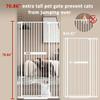 AiWMGL 71" Extra Tall Cat Pet Gate for Doorways Indoor Proof29.92-37.80" Wide Tall Dog Puppy Safety Baby Gate for Cat Pet, Pressure Mounted No Drill Walk Through White Metal view 2