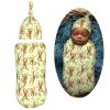 Muishi Cute Monkeys Newborn Swaddle Blankets Hat Sets Soft Baby Receiving Blanket Swaddle Sack for Baby Shower Infant Boy Girl Gift view 2