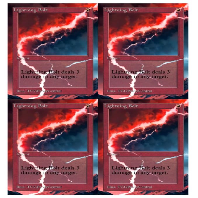 4x | Lightning Bolt | Anime | Full Art | Foil or Non-Foil (Non Foil)