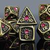 Role Playing Game Dice Set - 7pcs Solid Metal Polyhedral Enamel Dice for DND and RPG Games (SG08) view 4