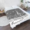 CUXWEOT Piano Key Music Notes Grey Personalized Baby Blanket with Name Soft Throw Fleece Blankets for Girls Boys Newborn Infants Kids Shower Birthday Gift 30X40 inch view 2
