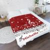 CUXWEOT Piano Key Music Notes Red Personalized Baby Blanket with Name Soft Throw Fleece Blankets for Girls Boys Newborn Infants Kids Shower Birthday Gift 30X40 inch view 2