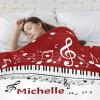 CUXWEOT Piano Key Music Notes Red Personalized Baby Blanket with Name Soft Throw Fleece Blankets for Girls Boys Newborn Infants Kids Shower Birthday Gift 30X40 inch view 4