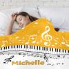 CUXWEOT Piano Music Notes Gold Personalized Baby Blanket with Name Soft Throw Fleece Blankets for Girls Boys Newborn Infants Kids Shower Birthday Gift 30X40 inch view 4