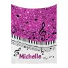 CUXWEOT Piano Music Notes Rose Purple Print Personalized Baby Blanket with Name Soft Throw Fleece Blankets for Girls Boys Newborn Infants Kids Shower Birthday Gift 40X50 inch view 1
