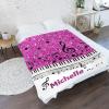 CUXWEOT Piano Music Notes Rose Purple Print Personalized Baby Blanket with Name Soft Throw Fleece Blankets for Girls Boys Newborn Infants Kids Shower Birthday Gift 40X50 inch view 2