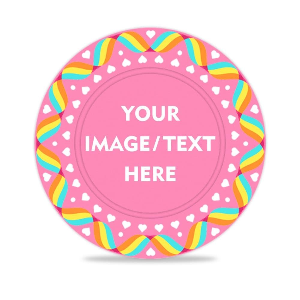 SUYANH 100 PCS 37mm Plastic Poker Chips, Personalize Your Chips with Logo and Text, for Bingo Game, Chess Room, Casino Theme Party (Pink)