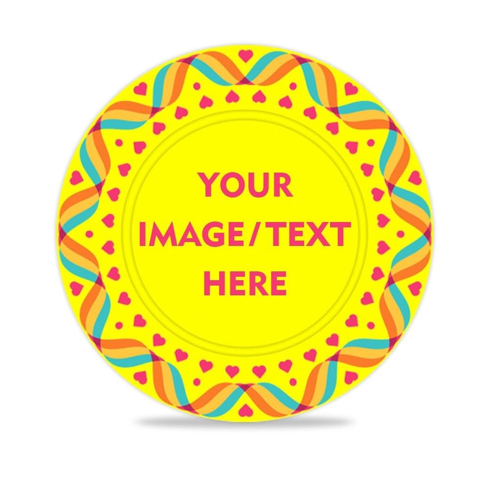 SUYANH 100 PCS 37mm Plastic Poker Chips, Personalize Your Chips with Logo and Text, for Bingo Game, Chess Room, Casino Theme Party (Yellow)