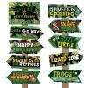 20 Pieces Reptile Birthday Party Decorations Welcome to Reptile Party Directional Signs Swamp Lizard Snake Alligator Reptile Birthday Party Supplies Wall Door Porch Yard Sign view 1