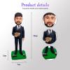 Custom Bobbleheads- Rich Father Bobblehead Customized,Handmade Personalized Bobblehead Sculpture Gifts for Dad from Daughter Son view 4