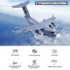 Dodoore RC Plane Remote Control Airplane, 2 Channels RC Airplane, C-17 Military Transport Aircraft, 2.4GHz EPP Foam Fixed-Wing RC Glider with Gyro and 2 Batteries, Easy to Fly for Beginners view 3
