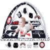 Poycuna Black and White Baby Gym Play Mat with 6 Toys Tummy Time Activity Mat for Babies 0-6 6-12 Months High Contrast Baby Gyms & Playmats Sensory Toys Newborn Brain Development Infant Play Mat view 1