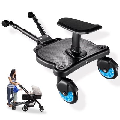 NGHFFTDEDM Universal Stroller Board - 2 in 1 Sit and Stand Stroller Board with Detachable Seat Stroller Attachment Buggy Board for 99% of Strollers, Holds Children up to 55lbs, Blue