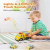 Construction Car Carrier Toys Set for 3 4 5 6 Years Old Toddlers Boys & Girls Gift, 4 Small Cartoon Cute Cars Trucks Crane Mixer Excavator Dump, Sound and Light Big Truck with Slide, 7.6*3.5*4.1 INCH view 2