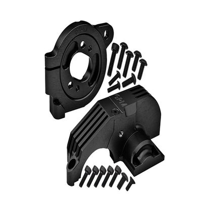 Redesigned Aluminum 7075 Alloy Adjustable Motor Mounts & Main Gear Cover for Traxxas 1/8 4WD Maxx Slash 6S-102076-4/1:10 4WD Maxx-89076-4/1:10 Maxx with WideMAXX-89086-4 Monster Truck - Black