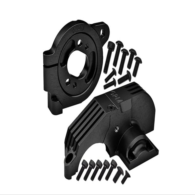 Redesigned Aluminum 7075 Alloy Adjustable Motor Mounts & Main Gear Cover for Traxxas 1/8 4WD Maxx Slash 6S-102076-4/1:10 4WD Maxx-89076-4/1:10 Maxx with WideMAXX-89086-4 Monster Truck - Black