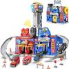 Kids Toys for 3 4 5 6 Years Old Boys, 29.5'' Large City Action Toddler Playset with Lights Sounds, Police & Fire Station Transform Track Toy with 4 Cars, Helicopter, Walkie-Talkie, Gifts for Boy Girl view 1