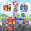 Kids Toys for 3 4 5 6 Years Old Boys, 29.5'' Large City Action Toddler Playset with Lights Sounds, Police & Fire Station Transform Track Toy with 4 Cars, Helicopter, Walkie-Talkie, Gifts for Boy Girl view 2