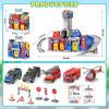 Kids Toys for 3 4 5 6 Years Old Boys, 29.5'' Large City Action Toddler Playset with Lights Sounds, Police & Fire Station Transform Track Toy with 4 Cars, Helicopter, Walkie-Talkie, Gifts for Boy Girl view 4