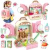 SMILESSKIDDO Pet Carrier Backpack Toy, 3 in 1 Care Playset, Pretend Play Accessories & Hair Dryer Toy, Rabbit Role Play Set for Girls Ages 3+ view 1