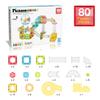PicassoTiles Magnet Tile Building Block 80pc Marble Run Race Track Travel Size Pretend Play Toy With Launcher Lifter STEM Education Learning Magnetic Tiles Construction Kit School Boys Girls 3+ PTMG80 view 3