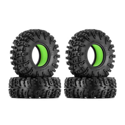 INJORA 1.3 Silicone Rubber Inserts and Swamp Claw Tires for TRX4M SCX24 1/18 1/24 RC Crawler Car Upgrade(Green)