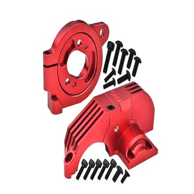 Redesigned Aluminum 7075 Alloy Adjustable Motor Mounts & Main Gear Cover for Traxxas 1/8 4WD Maxx Slash 6S-102076-4/1:10 4WD Maxx-89076-4/1:10 Maxx with WideMAXX-89086-4 Monster Truck - Red