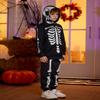 BesserBay Halloween Unisex Kids Skeleton Skull Printed Sweatshirt Set Black Hooded Outfit with Kangaroo Pocket 4 Years view 3