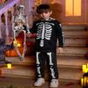 BesserBay Halloween Unisex Kids Skeleton Skull Printed Sweatshirt Set Black Hooded Outfit with Kangaroo Pocket 4 Years view 4