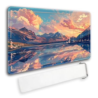 Durable Compatible with MTG Playmat TCG Playmat with Zone and Locking Edges for Card Gaming - Includes Waterproof Storage Bag (playmat (7),with Zone)