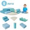 Virubi 6 Piece Soft Climb and Crawl Activity Playset, Toddler Climbing Toys Indoor, Toddler Playtime Corner Climber, Soft Play Equipment, Foam Climbing Toys for Toddlers, Babies (Blue) view 4