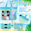 Collapsible Beach Buckets for Kids, Foldable Sand Buckets and Shovels with Mesh Bag, Silicone Sand Pails Travel Beach Toys for Toddlers Easter Egg Hunt, Camping and Fishing Water Pail view 3