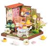 Rolife DIY Mini Building House Miniature Kit-Fancy Tea Yard, Miniature Lifestyle Mini Bookshelf Decoration, DIY Hobbies/Gifts for Craftsman (Fancy Tea Yard) view 1