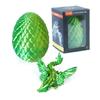 3D Printed Dragon with Wings in Egg, Easter Basket Stuffers, Crystal Dragon Surprise in Eggs, Articulated Dragon, Dragon Fidget Toy, Home Office Decor Executive Desk Toy (Laser Green) view 1