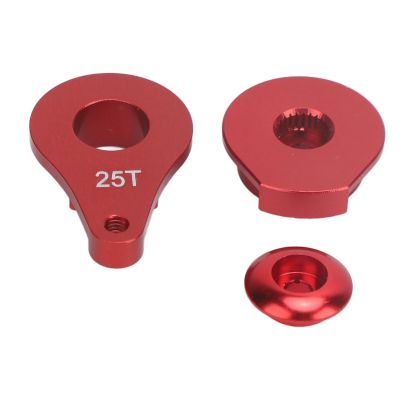 VGEBY Single Hole Adjustable Servo Arm, Adjustable 25T Aluminium Alloy Servo Saver Climbing Car Steering Arm for 1/10 RC Car Toy (Red)