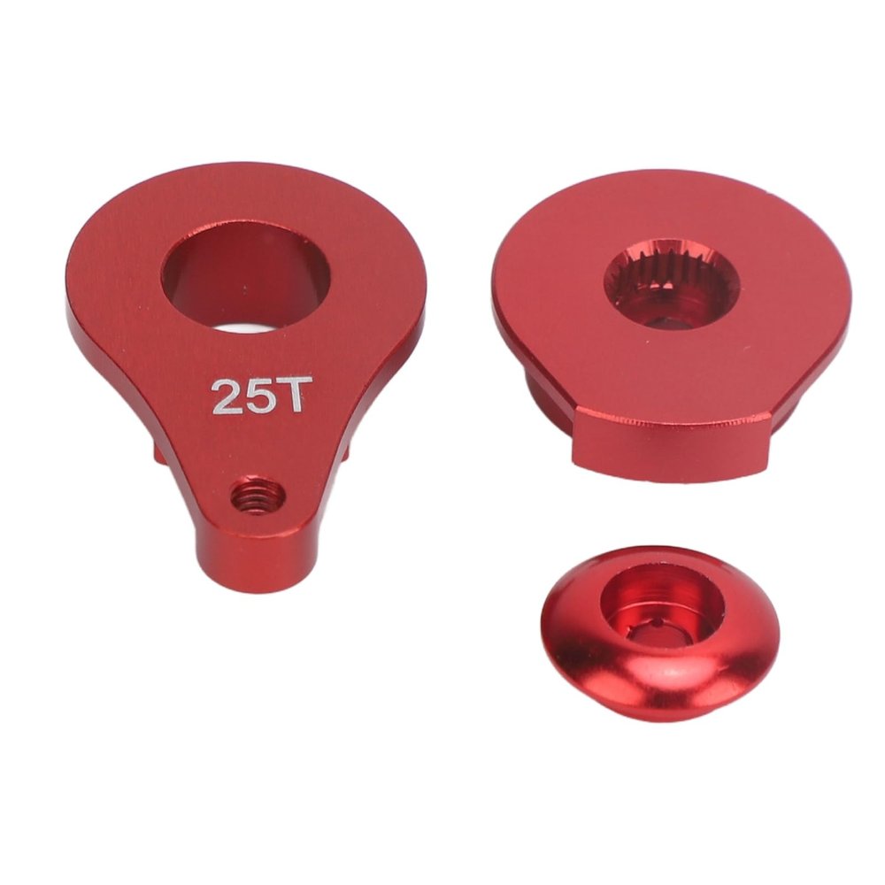 VGEBY Single Hole Adjustable Servo Arm, Adjustable 25T Aluminium Alloy Servo Saver Climbing Car Steering Arm for 1/10 RC Car Toy (Red)