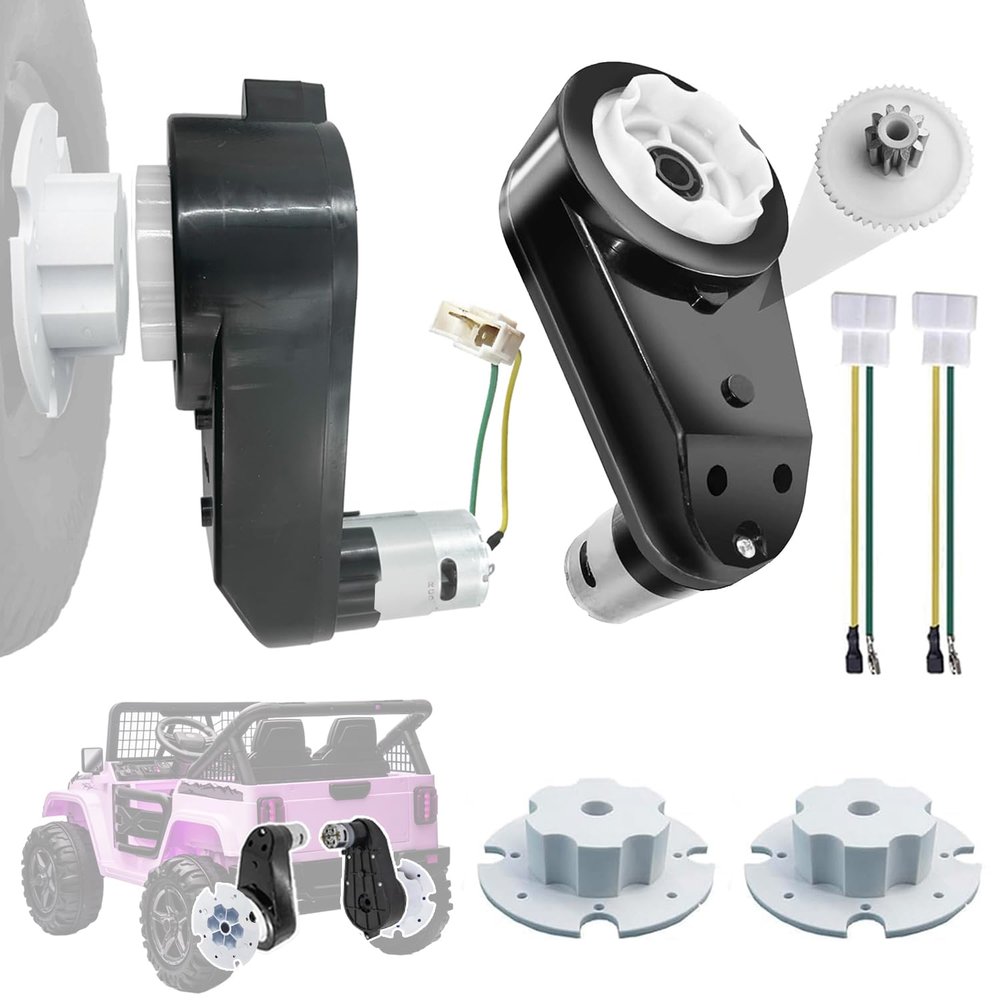 2PCS Kids Ride On Car Gearbox 12V RS550 40000RPM High-Speed Motor Gearbox for Power Wheels Kid's Ride on Toys,High Torque Motor for Kid's Electric Vehicle Replace Parts,2 Free Coupler