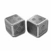 999 Fine Silver Handcrafted Gaming Dice, Viking Design, Wooden Box, Set of 2, Solid Silver view 2