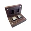 999 Fine Silver Handcrafted Gaming Dice, Viking Design, Wooden Box, Set of 2, Solid Silver view 3