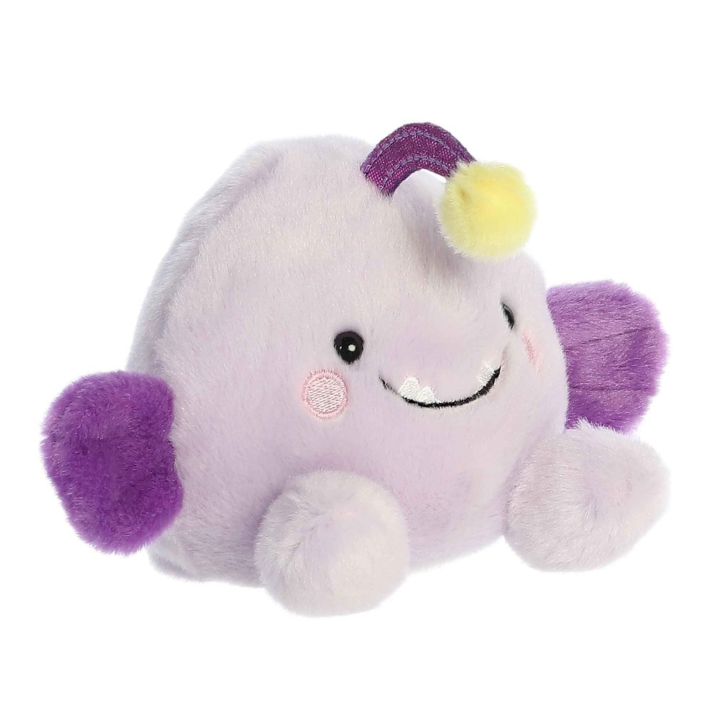 Aurora Adorable Palm Pals Blinky Angler Fish Stuffed Animal - Fun Collectible Plush for Kids and Adult Collectors - Perfect for Decorating Rooms and Birthday Gifts - Purple 6.5 Inches