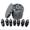 Munnygrubbers - Plastic Bullet Dice 7 Pc D20 Set with Spinning Revolver Cylinder - Fidget Spinner - Cyberpunk Style Dice for Warhammer, DND, Sci-Fi, War, or Crime Theme Tabletop Games - (Silver) view 1
