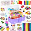 3000 Arts and Crafts Supplies for Kids Craft Kit All in 3 Layered Craft Box with Pipe Cleaners Crafts for Kids Age 4-6, 6-8, 8-12 DIY School Supplies Materials Set Toys Gifts for Girls Boys, Purple view 1
