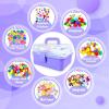 3000 Arts and Crafts Supplies for Kids Craft Kit All in 3 Layered Craft Box with Pipe Cleaners Crafts for Kids Age 4-6, 6-8, 8-12 DIY School Supplies Materials Set Toys Gifts for Girls Boys, Purple view 2