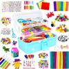 3000 Arts and Crafts Supplies for Kids Craft Kit All in 3 Layered Craft Box with Pipe Cleaners Crafts for Kids Age 4-6, 6-8, 8-12 DIY School Supplies Materials Set Toys Gifts for Girls Boys, Blue view 1