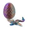 3 Colors 3D Printed Dragon with Wings in Egg, Easter Basket Stuffers, Crystal Dragon Surprise in Eggs, Articulated Dragon, Dragon Fidget Toy, Home Office Decor Executive Desk Toy (Brown) view 1