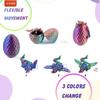 3 Colors 3D Printed Dragon with Wings in Egg, Easter Basket Stuffers, Crystal Dragon Surprise in Eggs, Articulated Dragon, Dragon Fidget Toy, Home Office Decor Executive Desk Toy (Brown) view 4