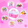 3000 Arts and Crafts Supplies for Kids Craft Kit All in 3 Layered Craft Box with Pipe Cleaners Crafts for Kids Age 4-6, 6-8, 8-12 DIY School Supplies Materials Set Toys Gifts for Girls Boys, Red view 2