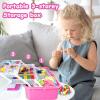 3000 Arts and Crafts Supplies for Kids Craft Kit All in 3 Layered Craft Box with Pipe Cleaners Crafts for Kids Age 4-6, 6-8, 8-12 DIY School Supplies Materials Set Toys Gifts for Girls Boys, Red view 4