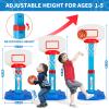 Toddler Basketball Hoop Indoor for Age 1-3, Adjustable Kids Basketball Hoops, Mini Basketball Hoop with 3 Balls for Outdoor Poolside, Birthday Christmas Sport Toys Gift for Baby Boys Girls Age 1 2 3 4 view 2